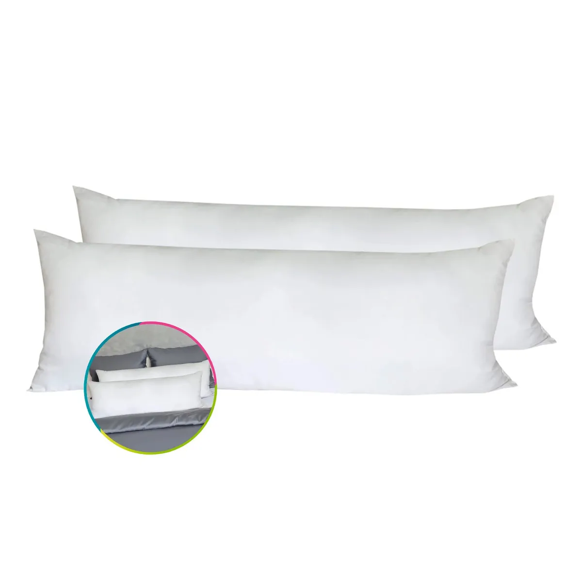 HOGARETO - Almohadas King Siliconadas 135x50cm Set x2
