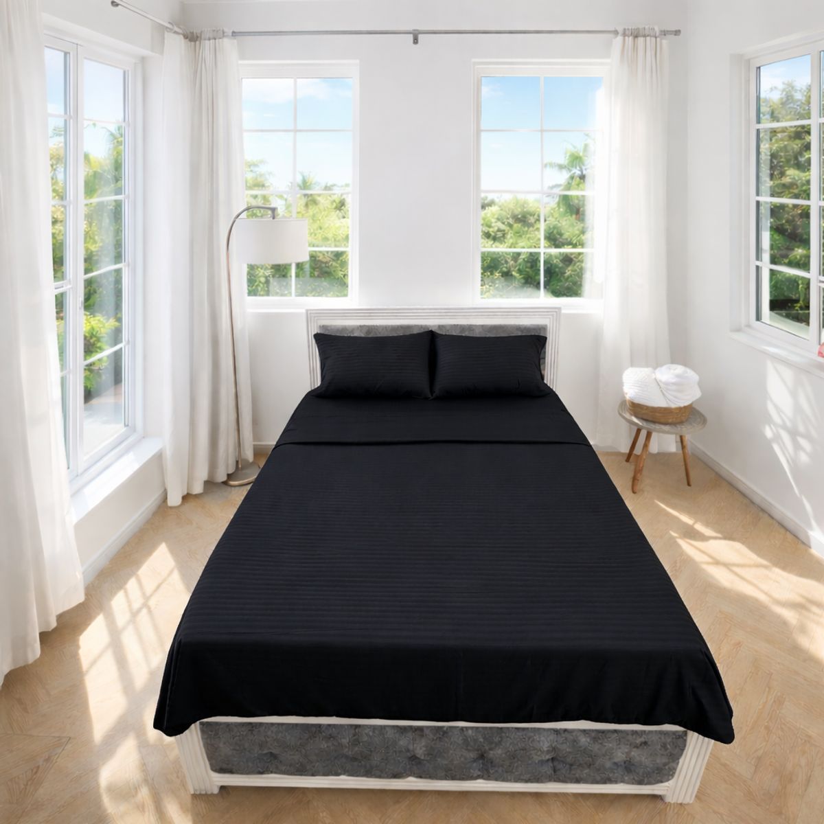 HOGARETO - Juego de Sábanas Cama Sencilla Hogareto Negro 3201