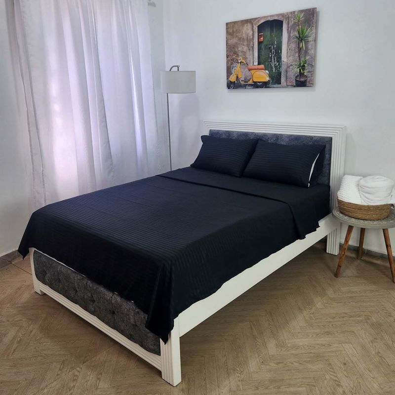 HOGARETO - Juego de Sábanas Cama Sencilla Hogareto Negro 3201