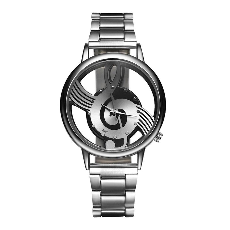 UBMD - Reloj Cuarzo Unisex Acero Inox Nota Musical OEM Plateado.