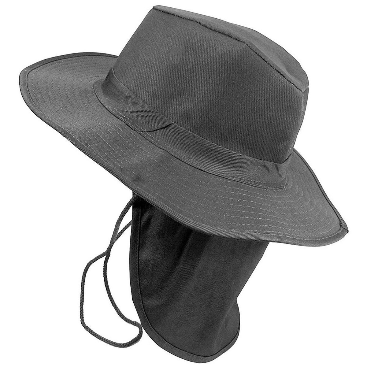 VELBROS - Sombrero Safari Proteccion Sol Cuello Solapa Pesca Deporte - Gris oscuro