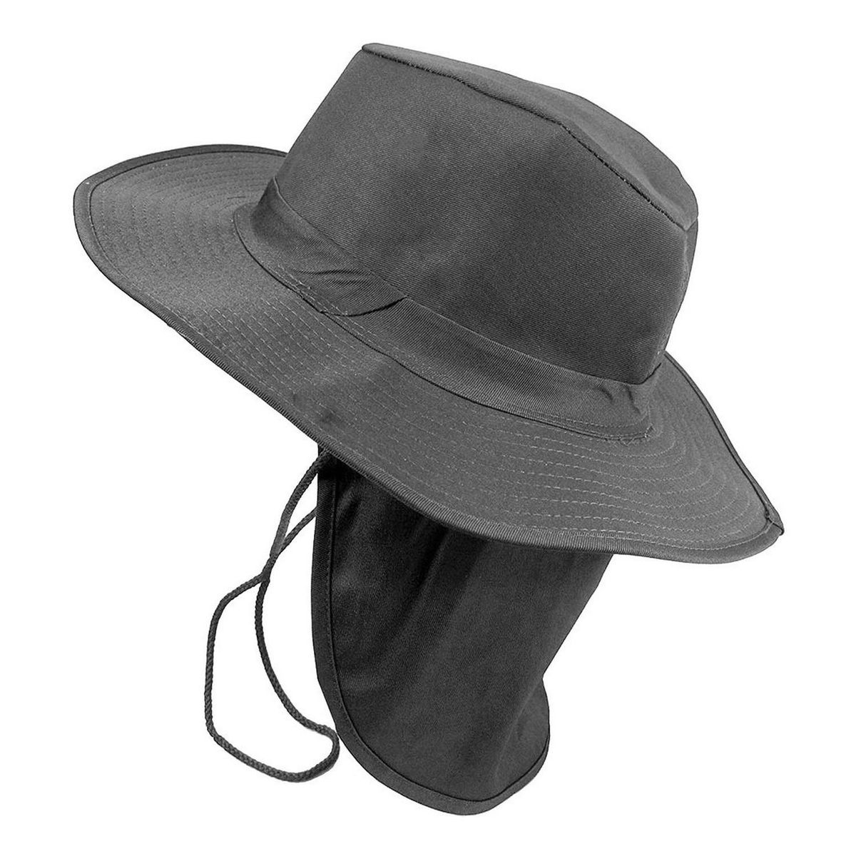 VELBROS - Sombrero Safari Proteccion Sol Cuello Solapa Pesca Deporte - Gris oscuro