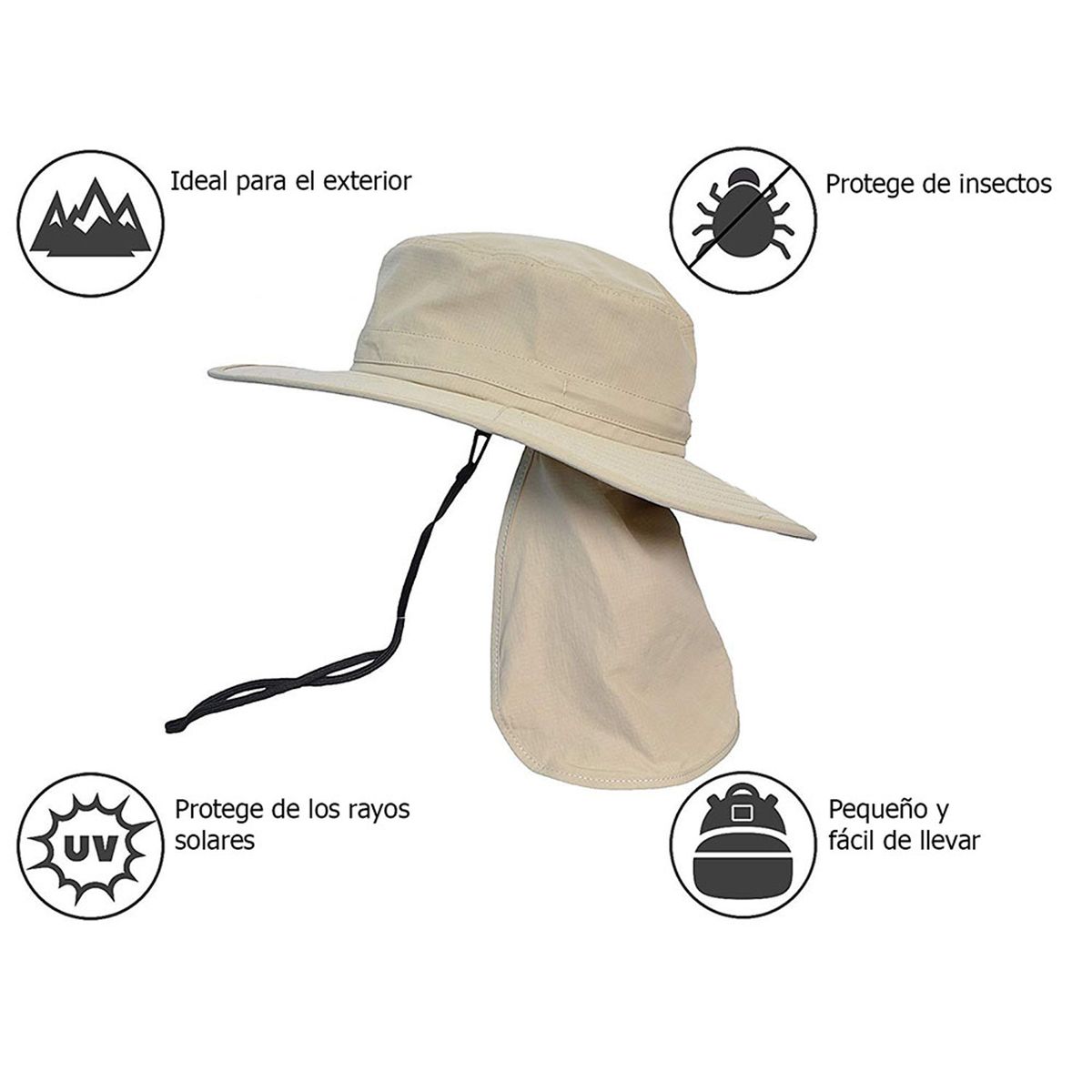 VELBROS - Sombrero Pescador Pesquero Safari Cuello Solapa Deporte - Azul oscuro