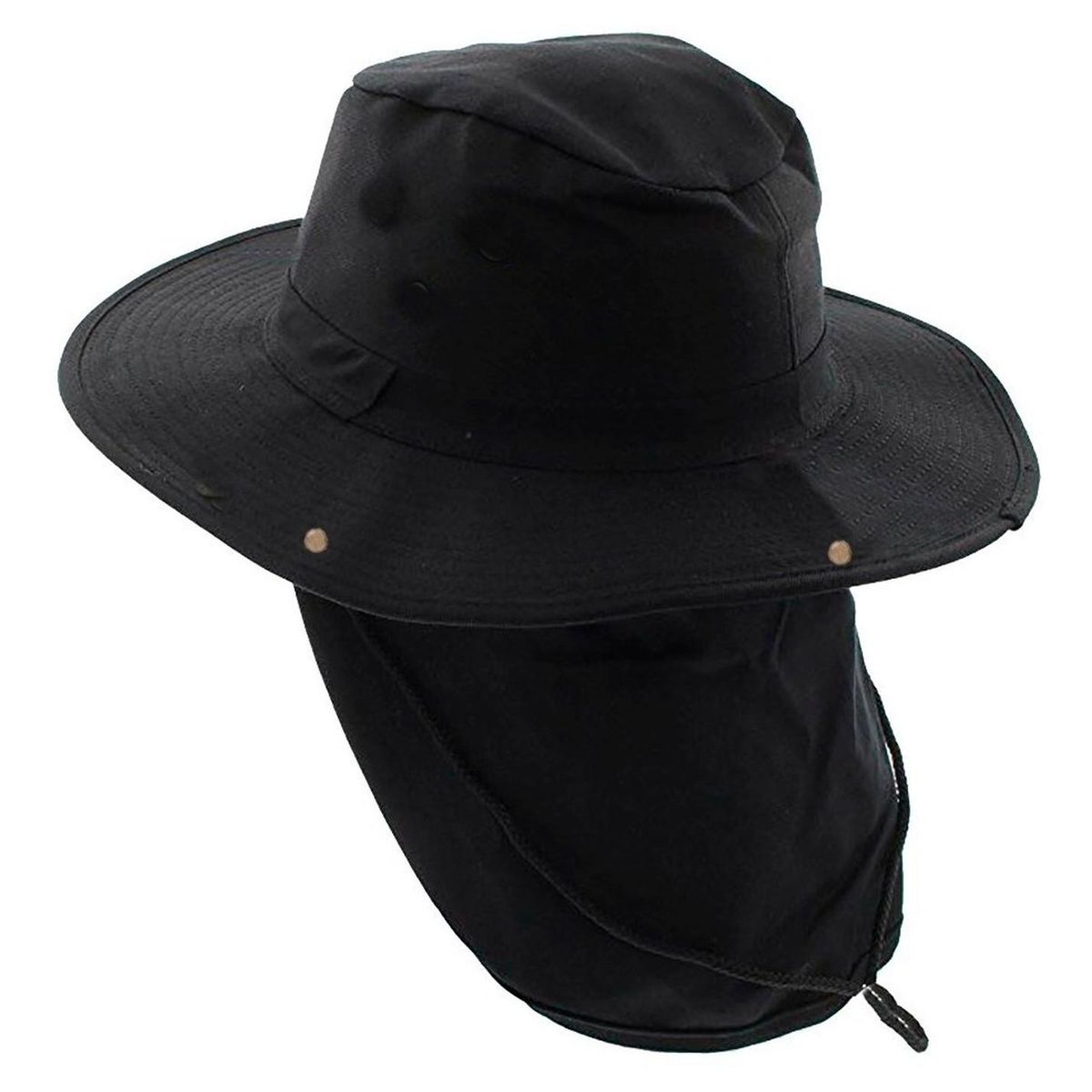 VELBROS - Sombrero Pescador Pesquero Safari Cuello Solapa Deporte - Negro