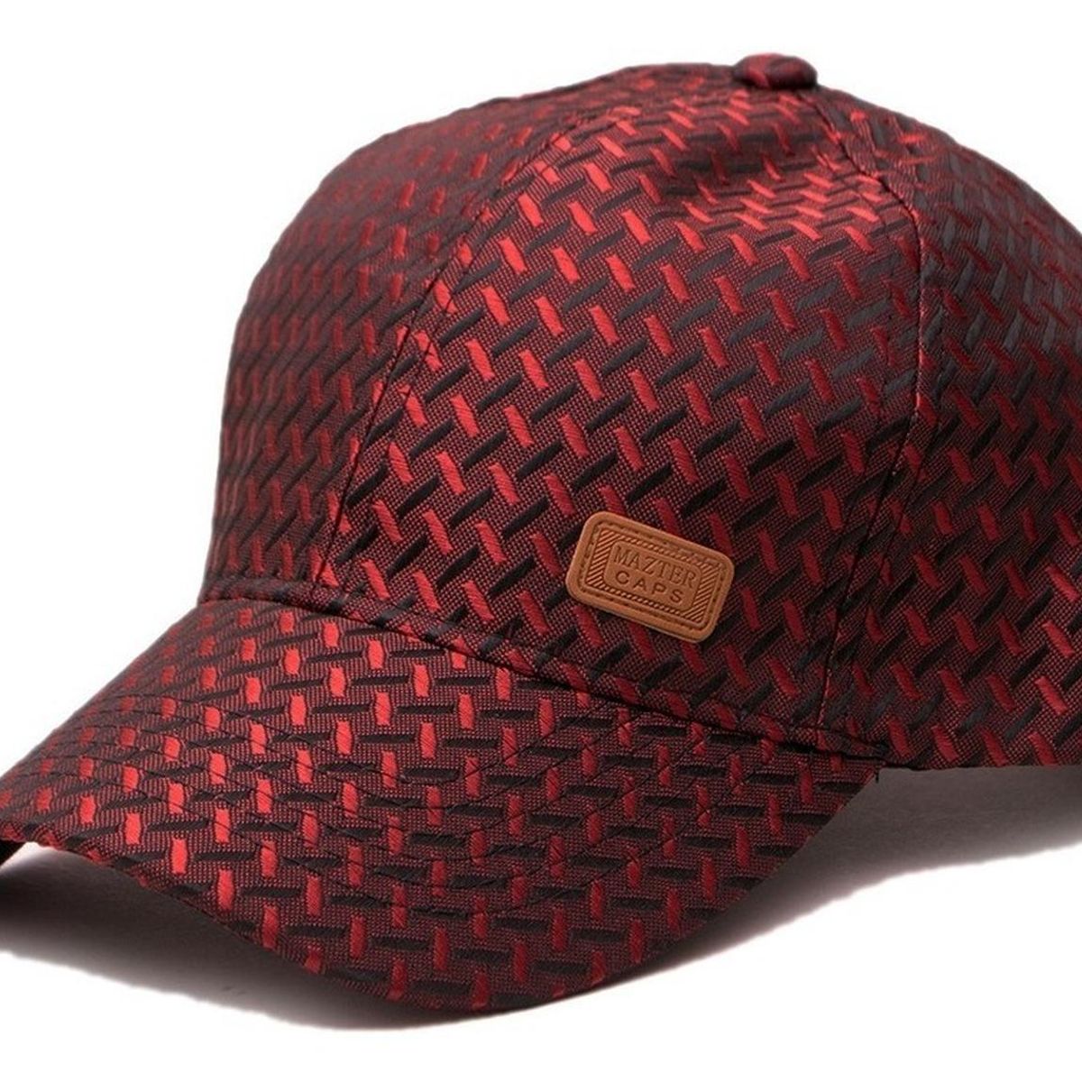 VELBROS - Gorra Cachucha Hombre Golf Beisbol Deportiva New Cap Metalic - Rojo