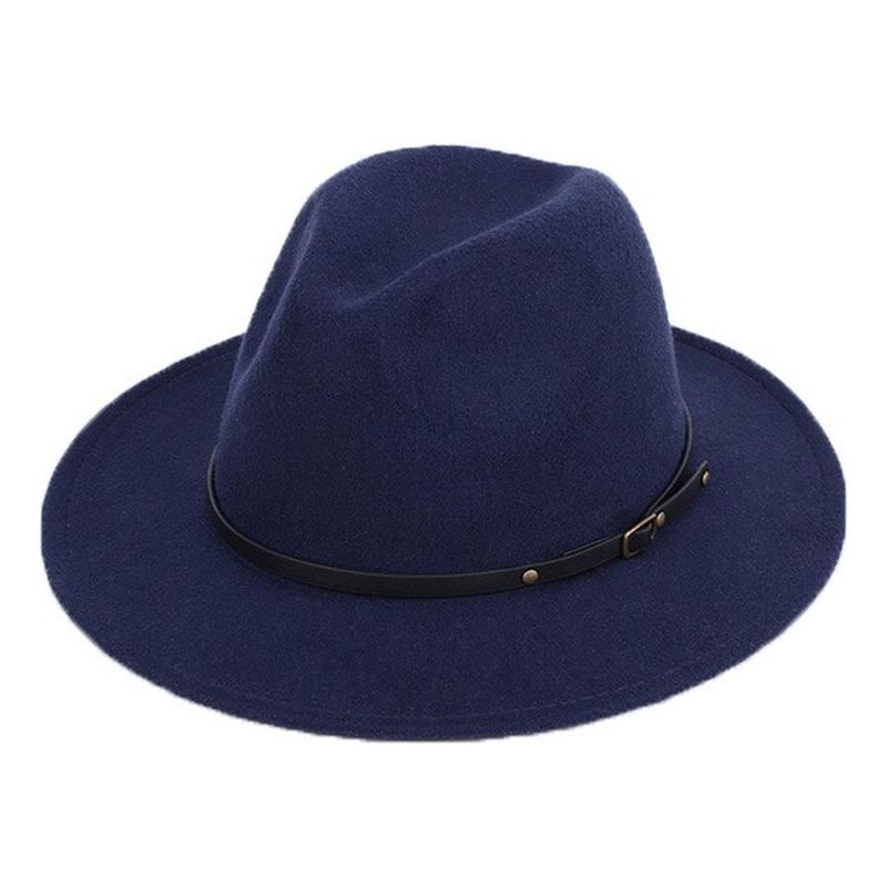 VELBROS - Sombrero Fedora Hombre Mujer Gardel Sol Elegante Fiesta - Azul oscuro