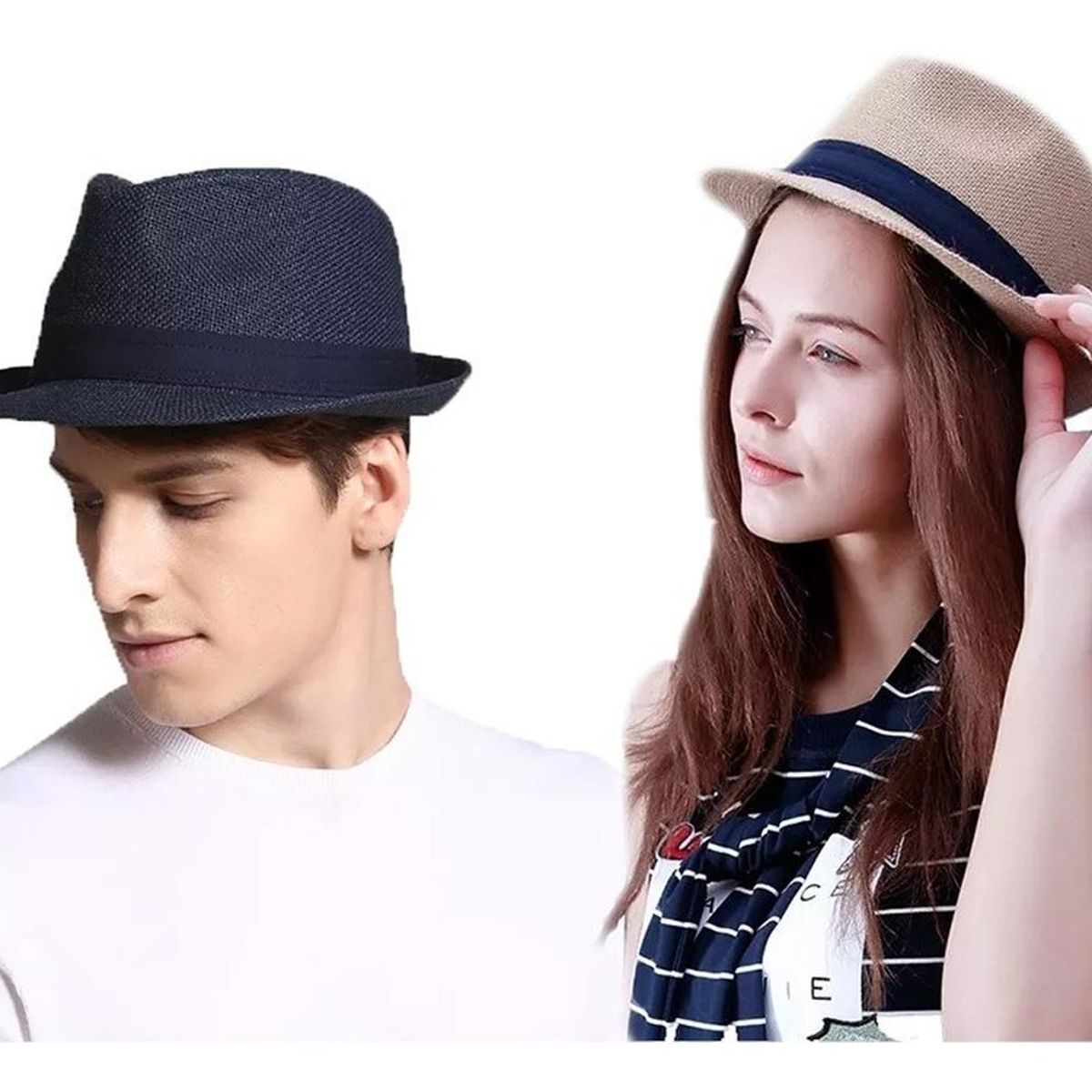 VELBROS - Sombrero Fedora Gardel Gorro Hombre Mujer Playa Sol - Cafe