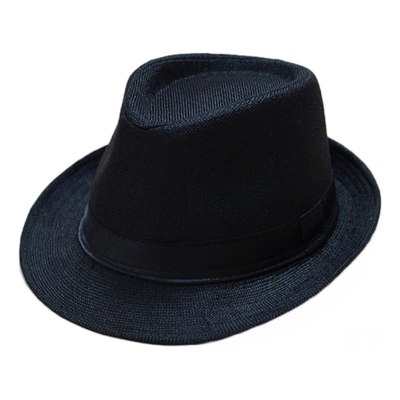 VELBROS - Sombrero Fedora Gardel Hombre Mujer Playa Protege Sol Gorro - Negro