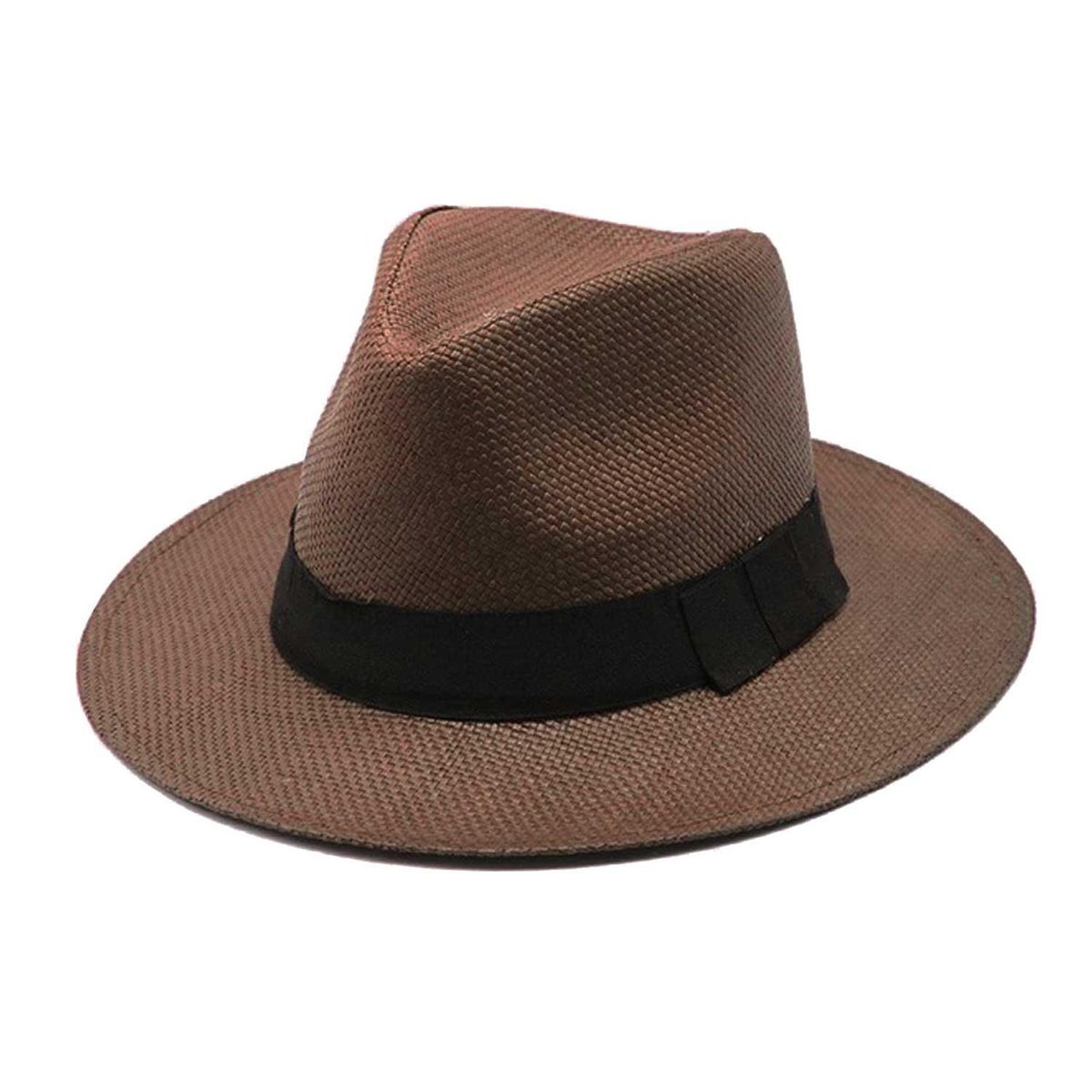 VELBROS - Sombrero Fedora Hombre Mujer Playa Gorro Gardel Sol Elegante - Cafe