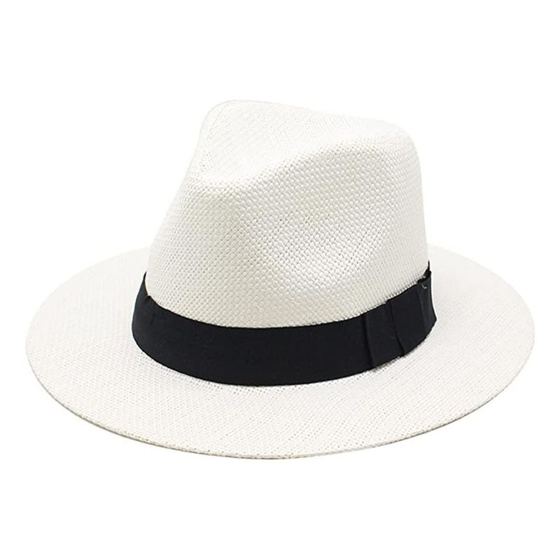 VELBROS - Sombrero Fedora Hombre Mujer Playa Gorro Gardel Sol Elegante - Crema