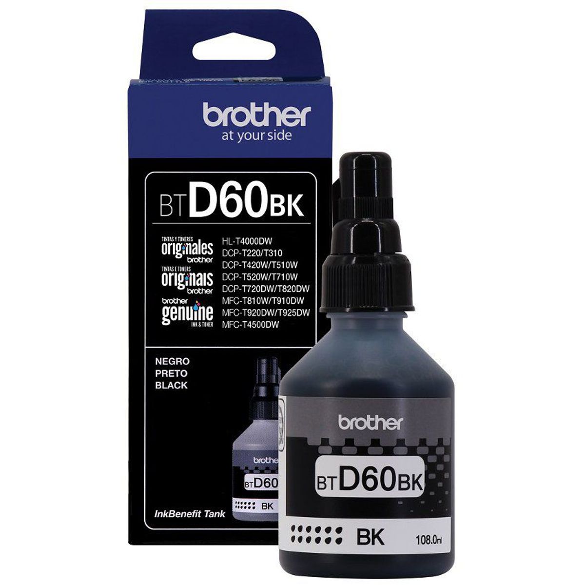 BROTHER - Botella de tinta brother btd60bk negra original