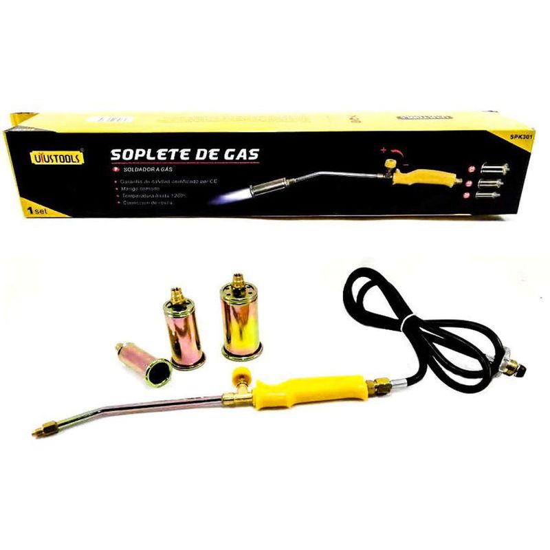 UYUSTOOLS - Soplete de gas 3 boquillas 30-40-50 + 15mt cable uyustools