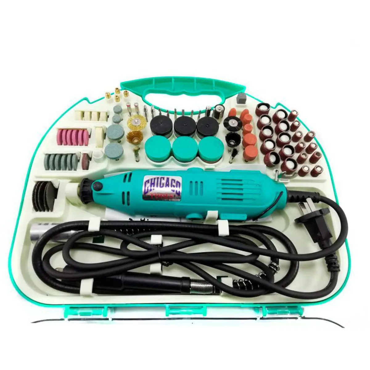 CHICAGO - Mototool 6 vel + guaya flexible + accesorios 211 piezas