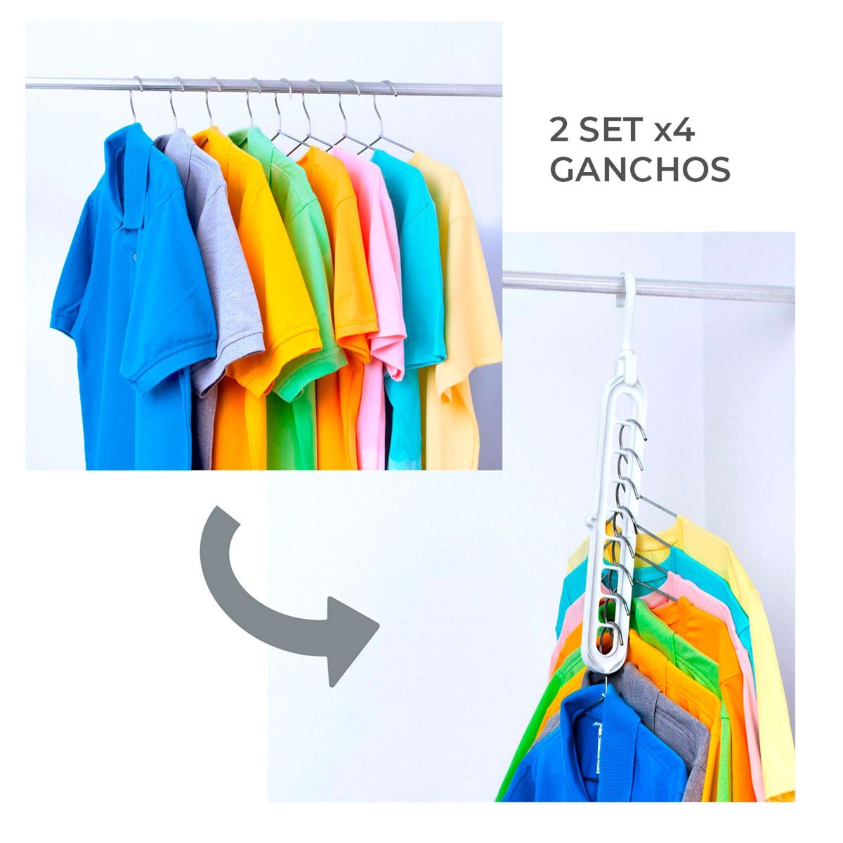 ENERGY PLUS - Combo: 2 juegos de ganchos ahorradores de espacio