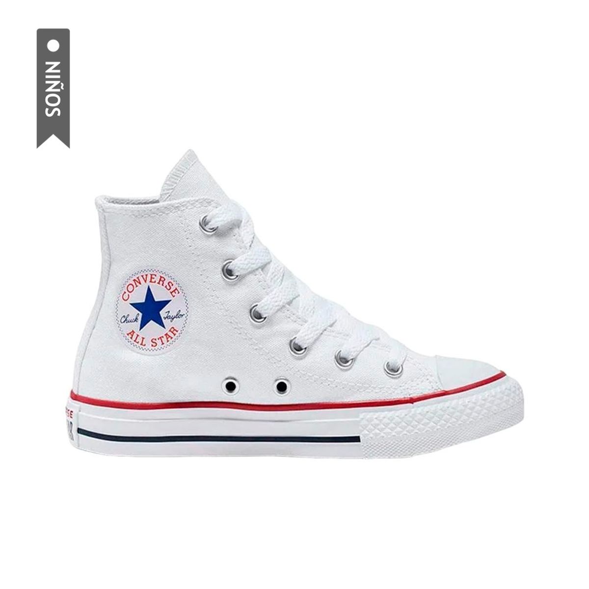 CONVERSE - Tenis Converse Botas Chuck Taylor All Star Para Niños-Blanco
