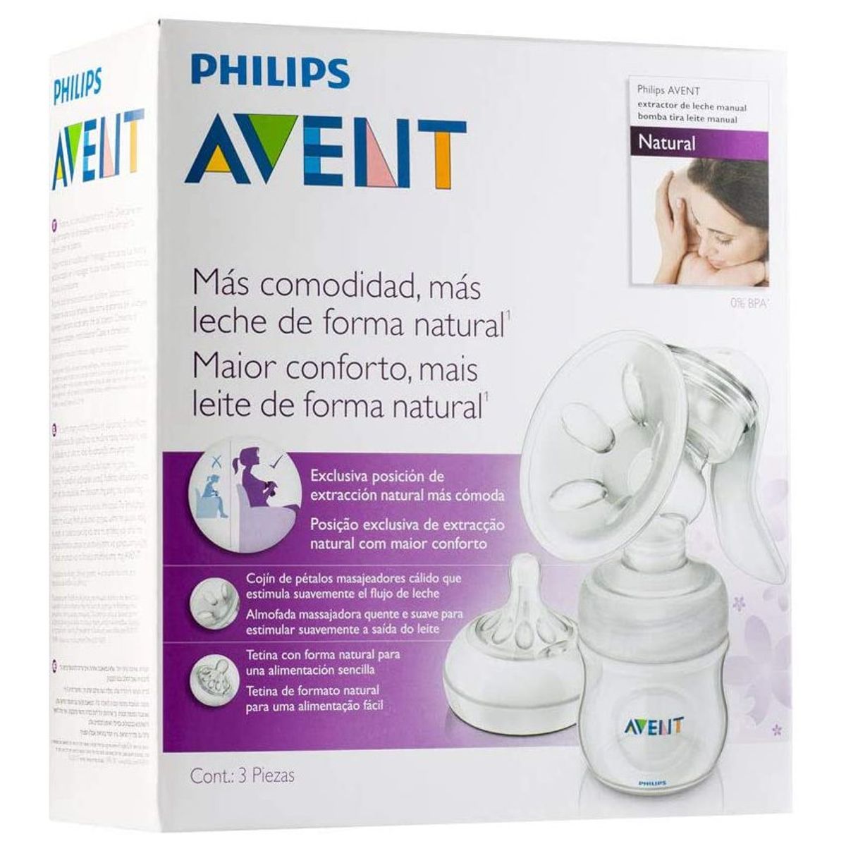 PHILIPS - Extractor manual de leche comfort avent scf33020 - transparente
