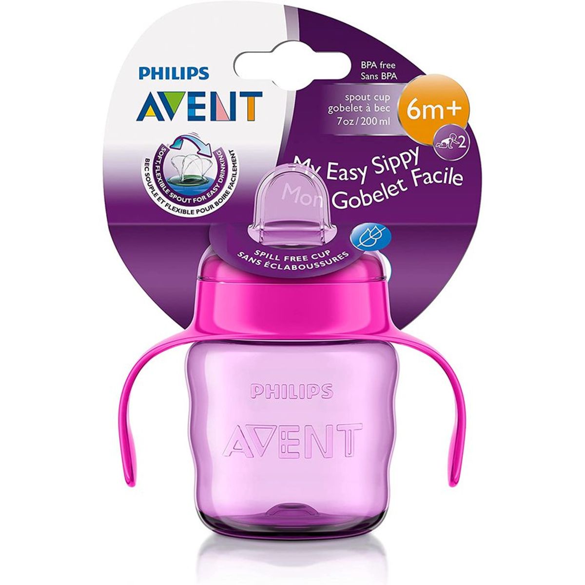 PHILIPS - Vaso con boquilla rosado philips avent scf551/03 200 ml