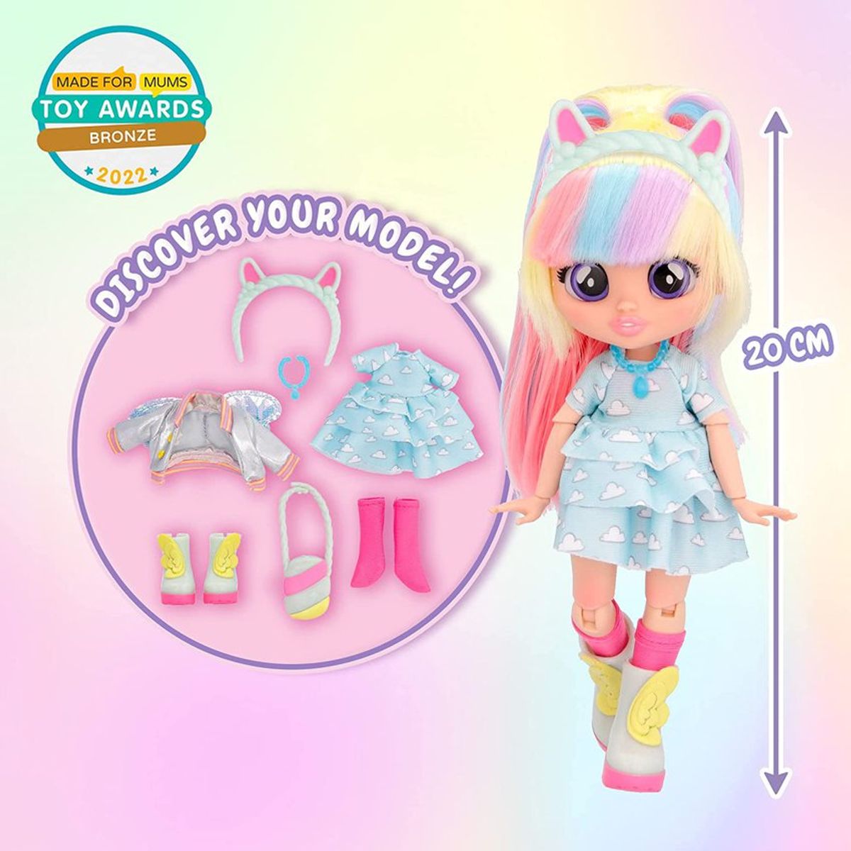 CRY BABIES - Muñeca bff by cry babies jenna 7.8 pulgadas