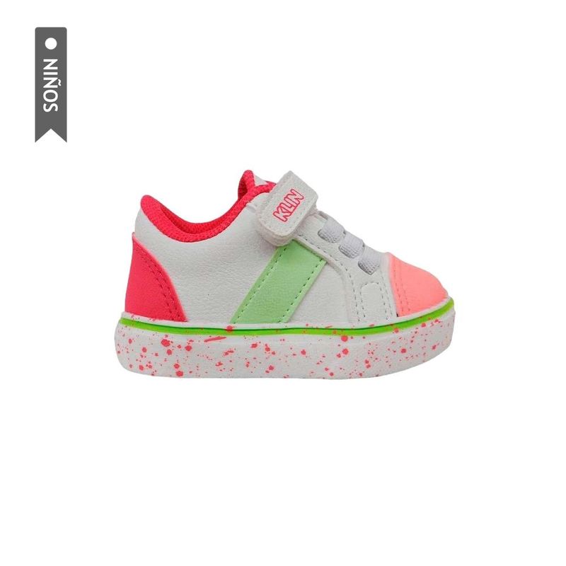 KLIN - Tenis Klin Candy Pipoca Para Niños-Blanco/Rosa