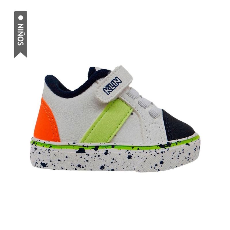KLIN - Tenis Klin Candy Pipoca Para Niños-Blanco/Azul