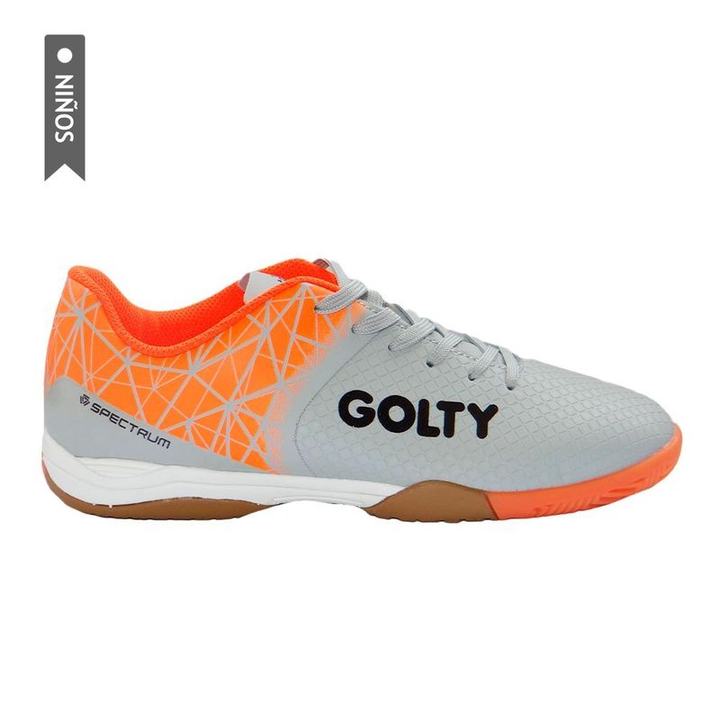 GOLTY - Zapatilla Golty Pro Spectrum Indoor Niño-Gris/Naranja