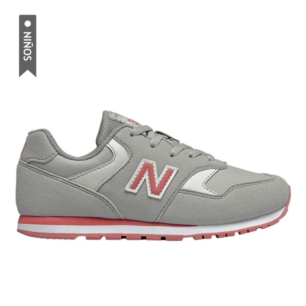 NEW BALANCE - Tenis New Balance 393 Para Niños-Gris Claro