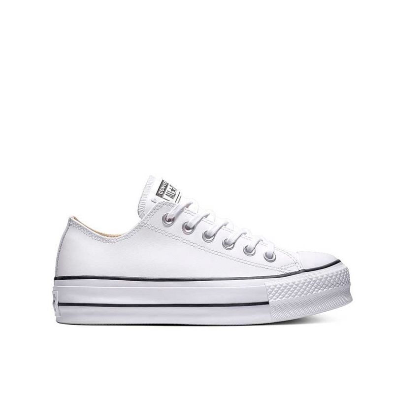 CONVERSE - Tenis Converse Chuck Taylor AllStar LiftClean Cuero-Blanco