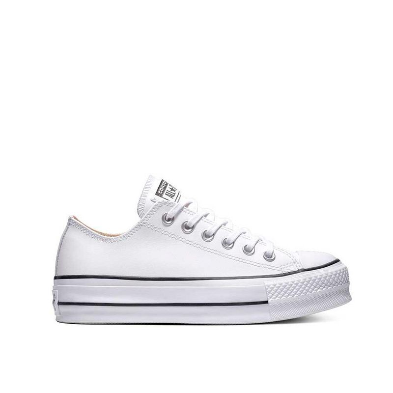 CONVERSE - Tenis Converse Chuck Taylor AllStar LiftClean Cuero-Blanco