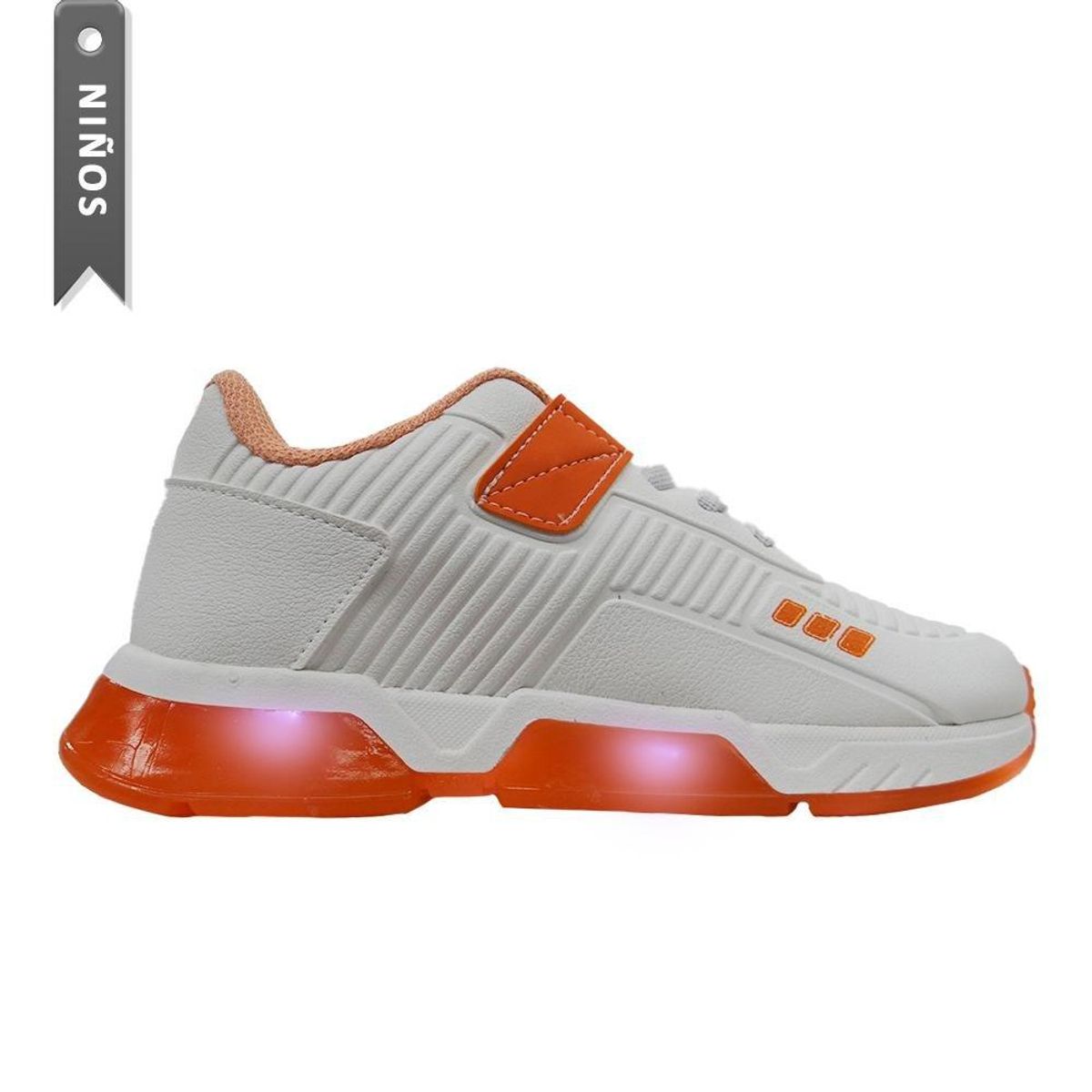 KLIN - Tenis Klin Light 604034000 Para Niños-Blanco/Naranja