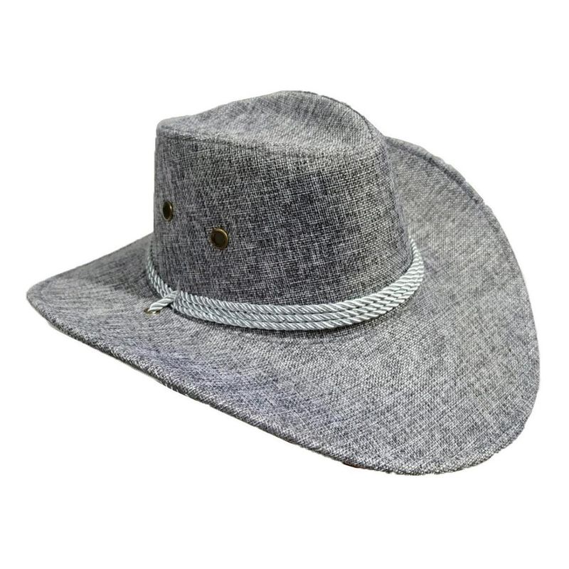 VELBROS - Sombrero Vaquero Texano Llanero Norteño Hombre Mujer Sol - Gris