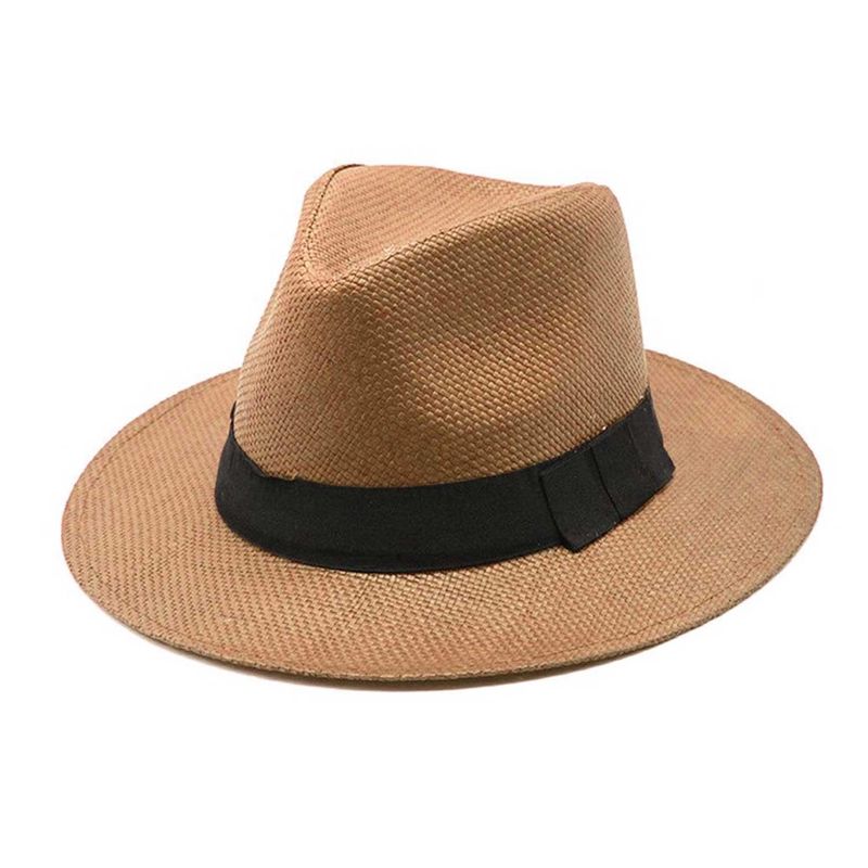 VELBROS - Sombrero Fedora Hombre Mujer Playa Gorro Gardel Sol Elegante - Caqui
