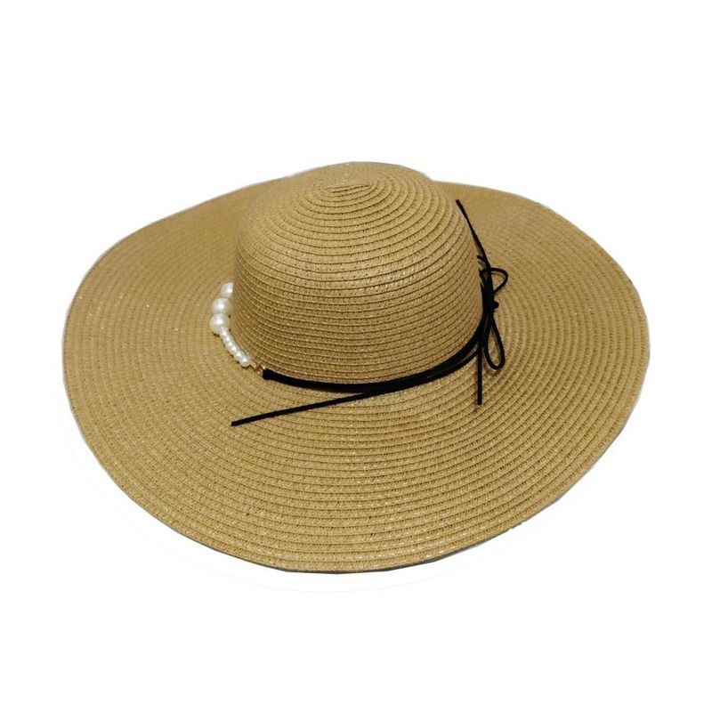 VELBROS - Sombrero Pava Mujer Sol Viaje Elegante Playa Gorro Protector - Caqui