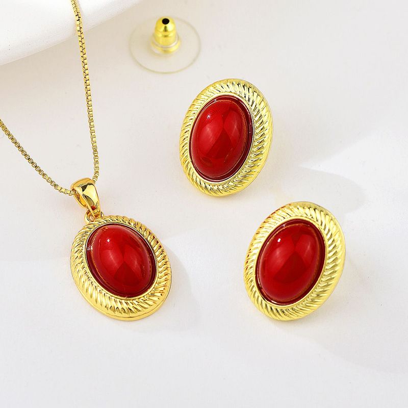 VERAMOREST - Set Aretes y Collar Rojo Veramorest