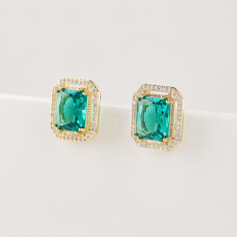 VERAMOREST - Aretes Topo Verde Esmeralda Veramorest_.