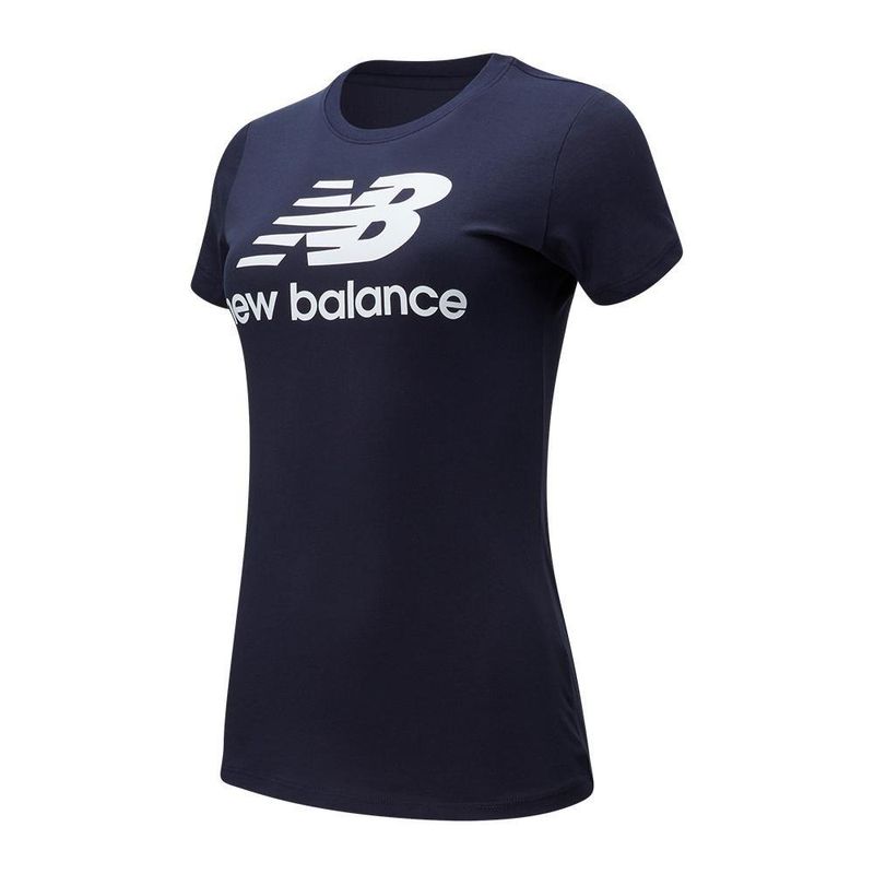 NEW BALANCE - Camiseta New Balance Essentials Stacked Para Mujer-Azul