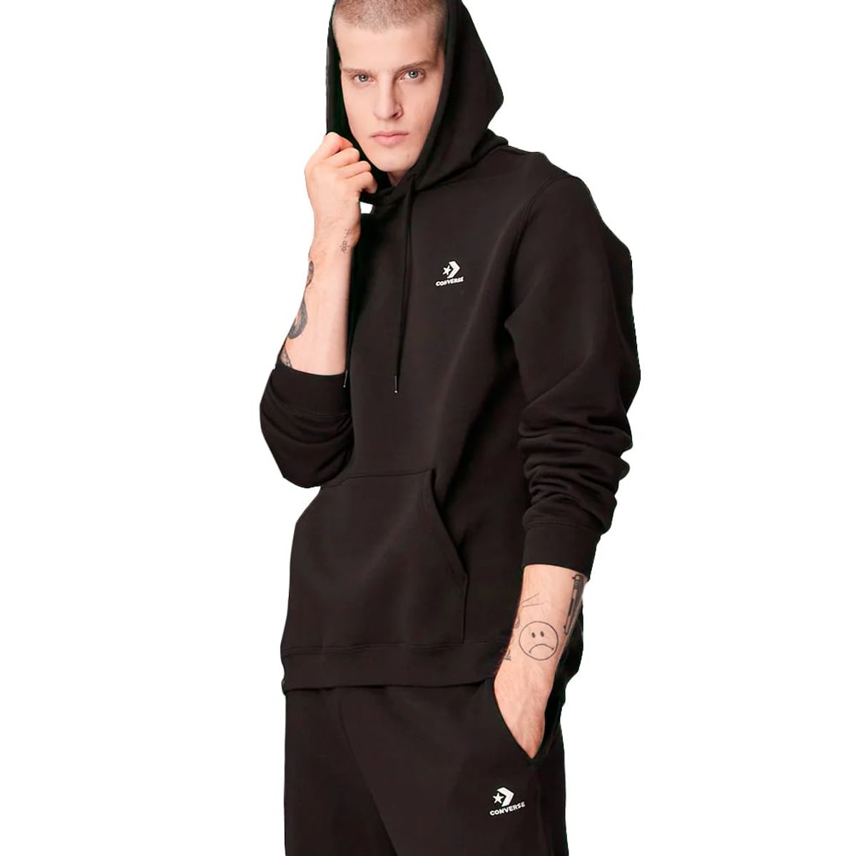 CONVERSE - Hoodie Converse Stndrd Fit Lft Chst Str-Velvet Brown