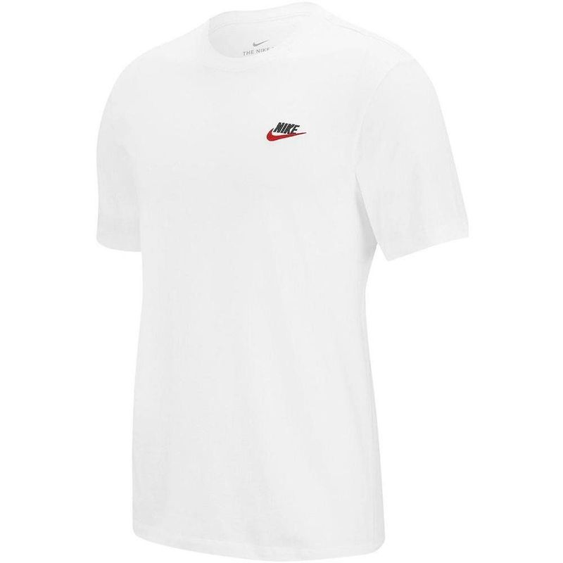 NIKE - Camiseta Nike Sportswear Club-Blanco/Rojo Azul