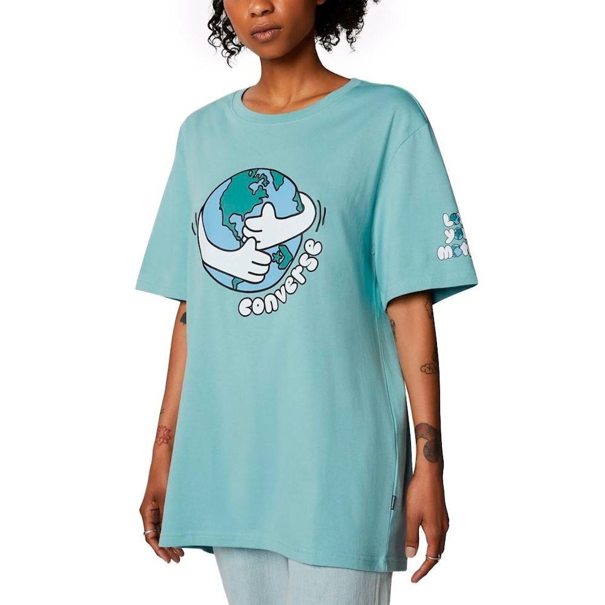 CONVERSE - Camiseta Converse Front Para Mujer-Verde