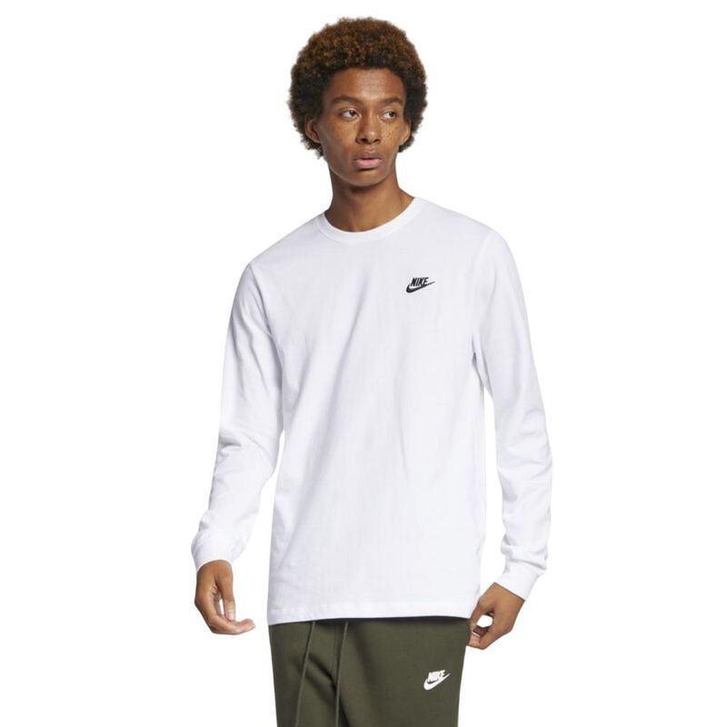 NIKE - Camiseta Manga Larga Nike M Nsw Club Tee - Ls Hombre-Blanco