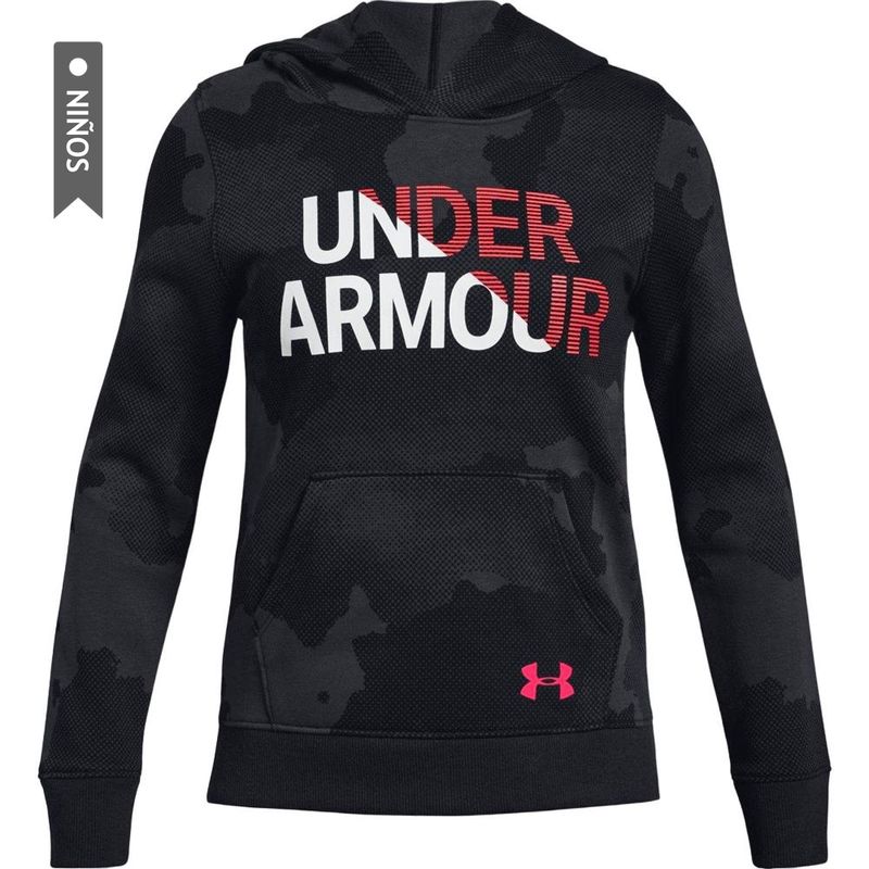 UNDER ARMOUR - Hoodie Under Armour Rival Para Niña-Negro
