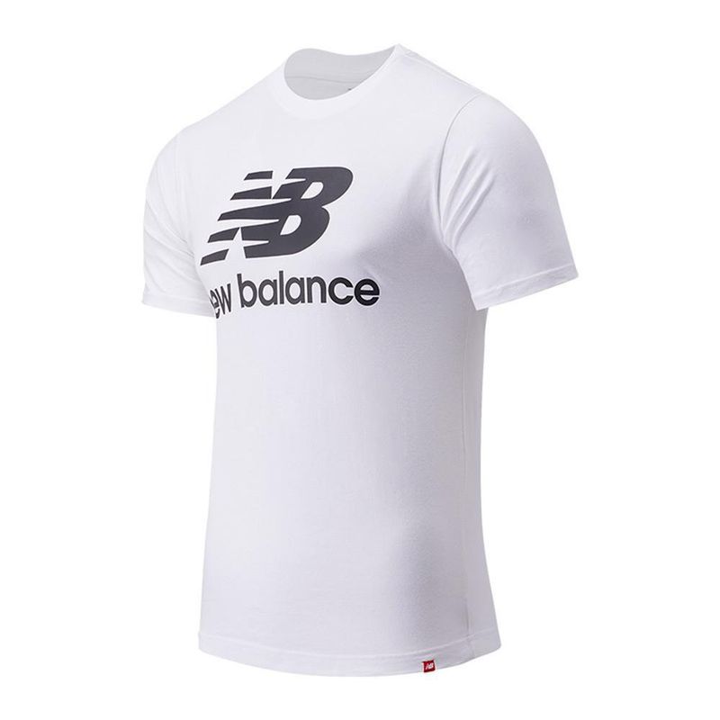 NEW BALANCE - Camiseta New Balance Essentials Stacked Logo Hombre-Blanco