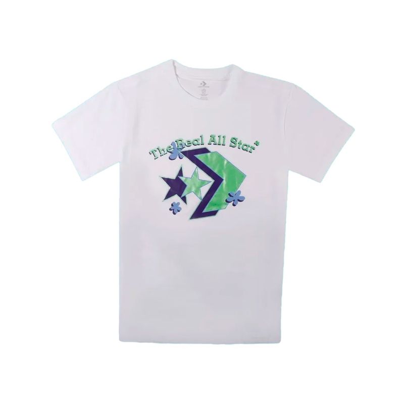 CONVERSE - Camiseta Converse Logo Remix Mujer-Blanco