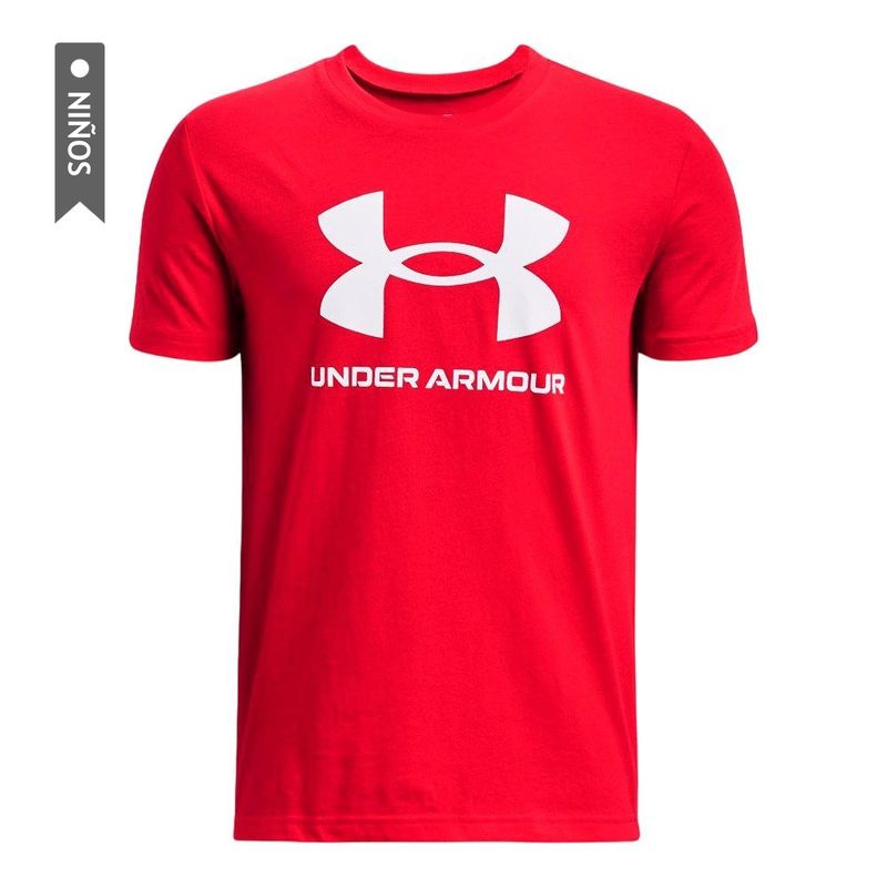 UNDER ARMOUR - Camiseta Under Armour Sportstyle Logo Niños-Rojo