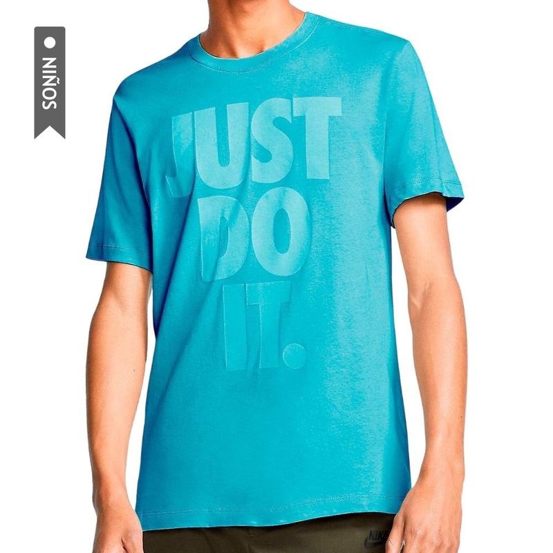 NIKE - Camiseta Nike Sportswear Just Do It Wash Para Niños-Azul