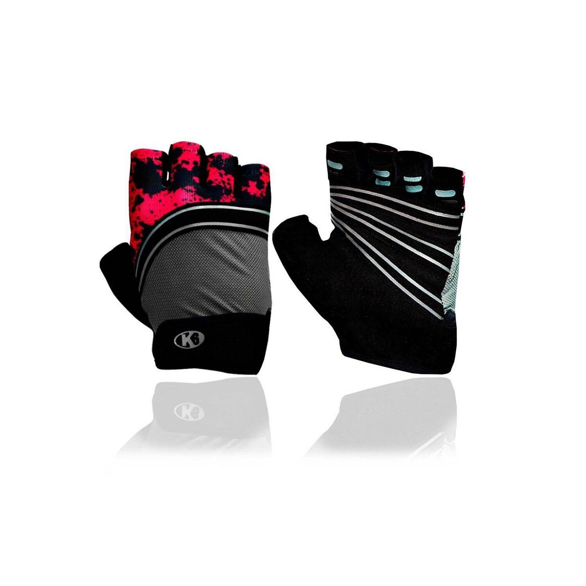 K6 - Guantes para gimnasio de cuero para pesas crossfit