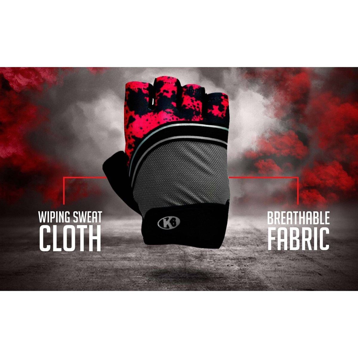 K6 - Guantes para gimnasio de cuero para pesas crossfit