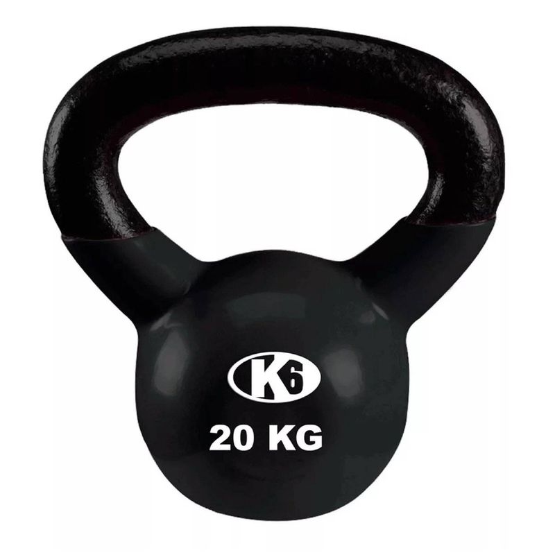 K6 - Pesa Rusa Mancuerna Encauchetada Para Gym De 20kg-44lb K6