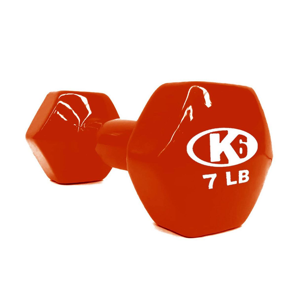 K6 - Mancuerna Encauchetada 7 Libras Pesas De Vinil K6 Por Unidad