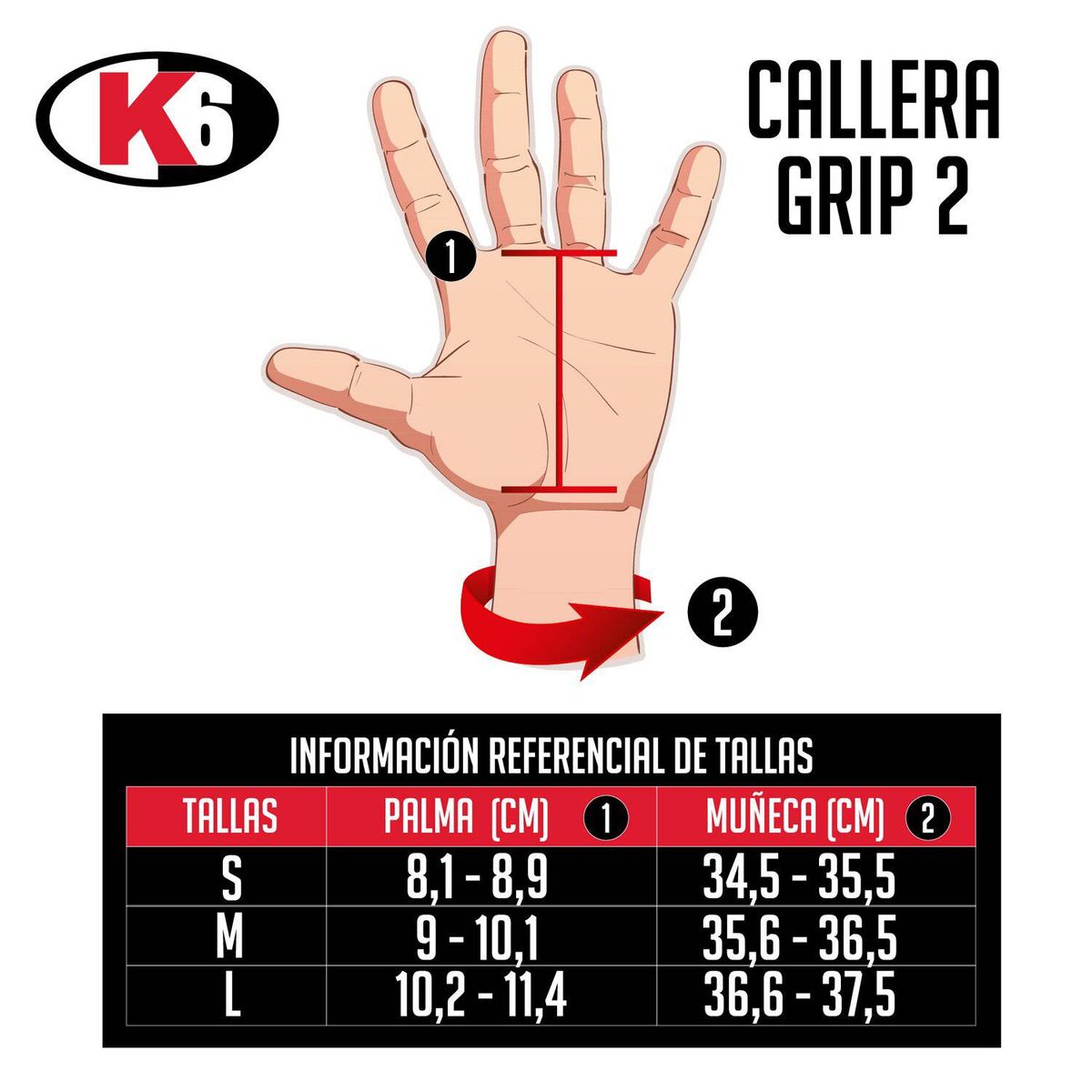 K6 - Calleras De Cuero Con Muñequera Unisex Talla M