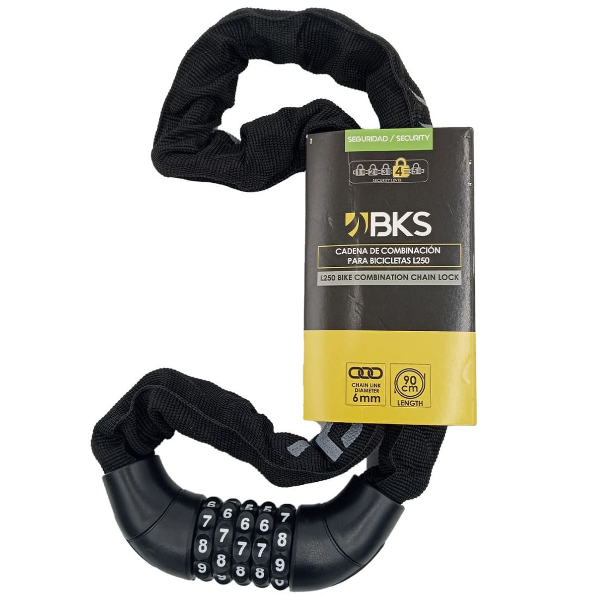 BKS - Candado Para Bicicleta De Seguridad Mtb Cadena Guaya Bks